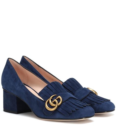 gucci marmont suede loafer pumps|gucci loafers platform.